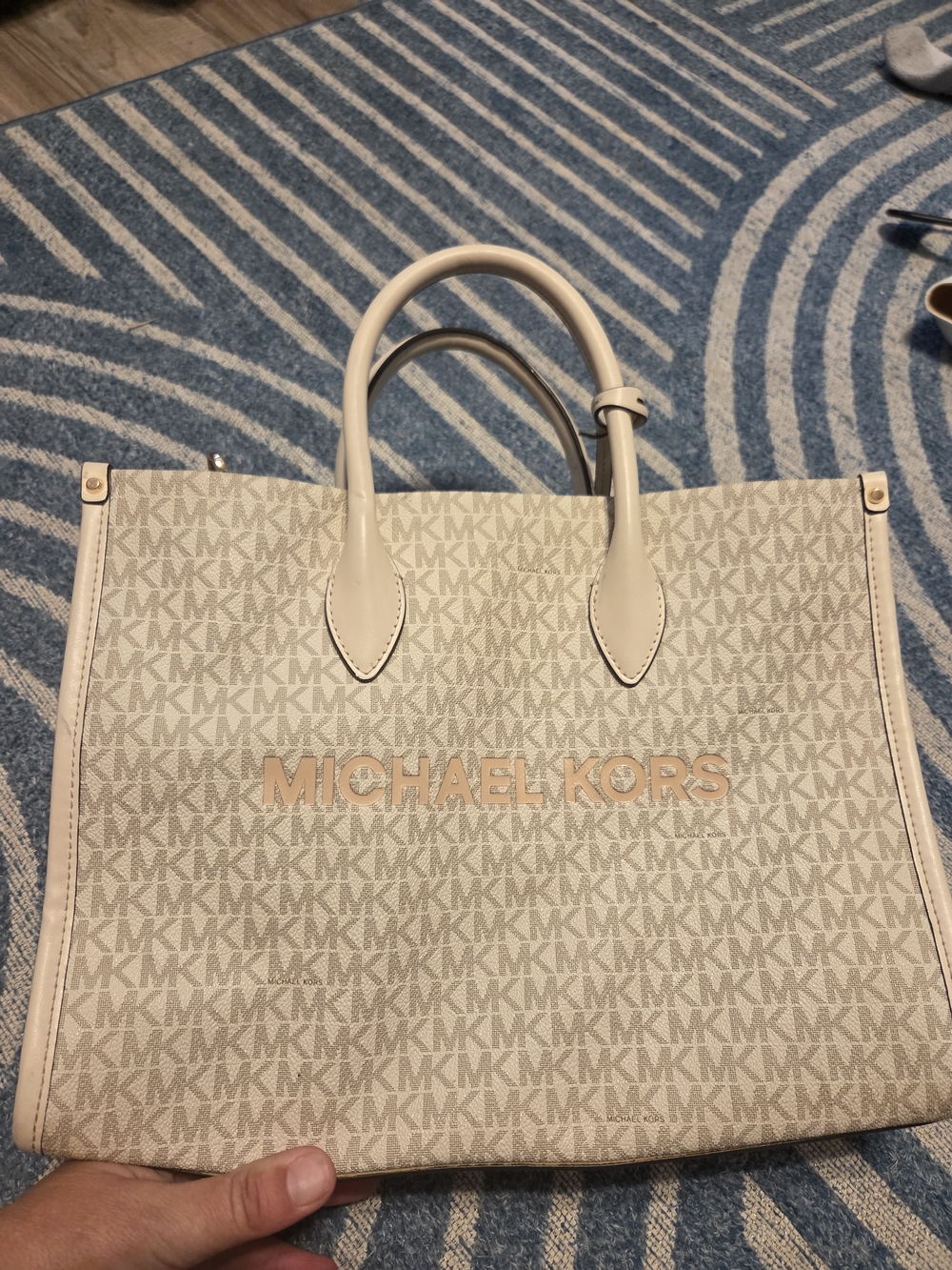 MICHAEL KORS Cream Large Logo Tote Bag